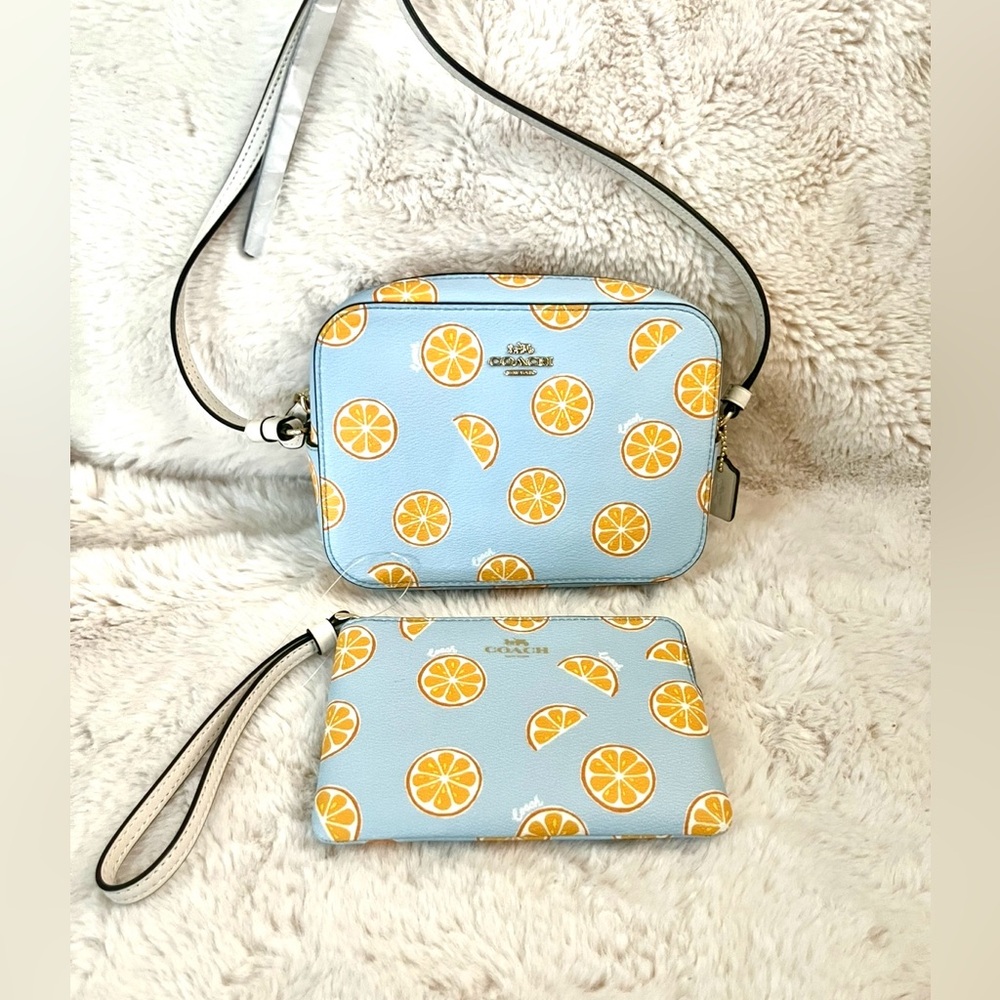 Coach✨Orange Slices Camera Bag Set